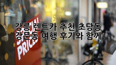 강릉 렌트카 추천: 초당동, 강문동 여행 후기와 함께!